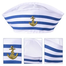 White Sailor Hat Adult Navy