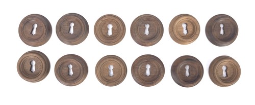 Antique walnut escutcheons - antique,