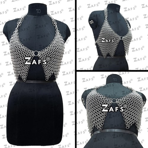 Chainmail bra top aluminum - chainmail,