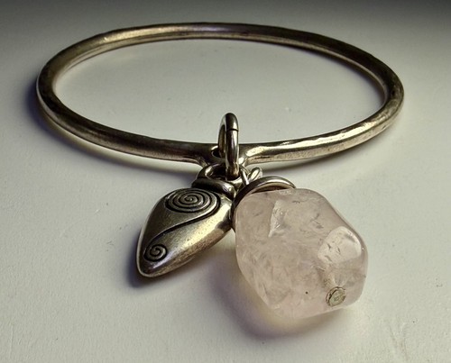 Bracelet pewter rose quartz - rose,