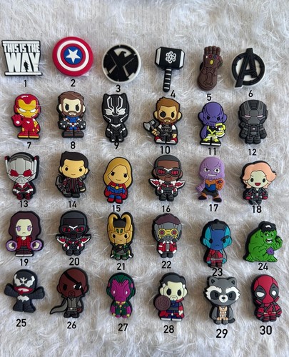 Marvel characters shoe charms - characters,