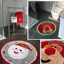 Christmas Round Bath Mat Rug