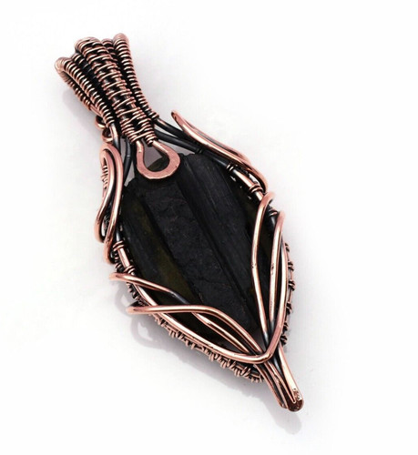 Black tourmaline pendant - black,