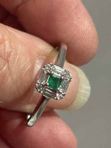 White gold emerald - 9, &