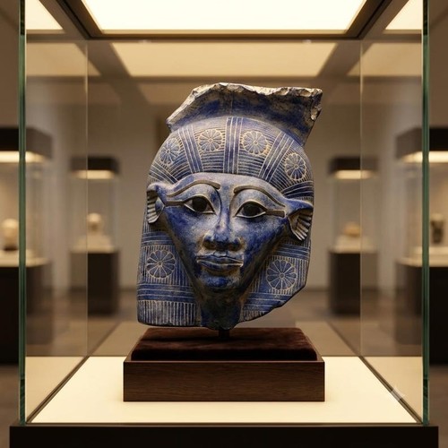Egyptian hathor mask sculpture - egyptian,