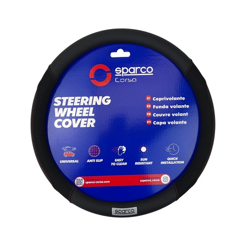 Sparco black red steering - sparco,