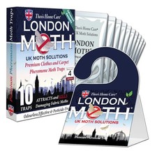 LONDON MOTH KILLER-10 TEN Premium Sticky Pheromone Moth Traps for the Common ...