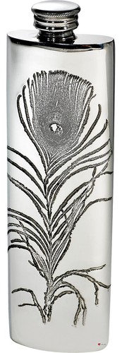 3oz slim pewter flask embossed - 3oz,