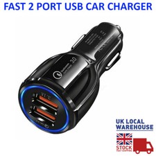 USB Car Socket Fast Mobile Phone Charger 12V Cigarette Lighter Power Adapter 