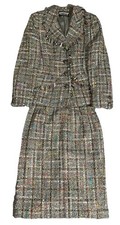 Vintage Herbert Grossman By Cynthia Sobel Women Tweed Suit Blazer & Skirt Sz 6