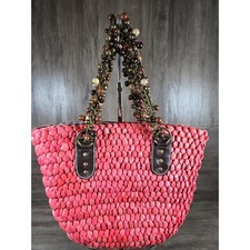 Woven Pink Rafia Straw