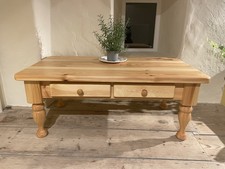 Beautiful handmade wooden pine coffee table with drawers