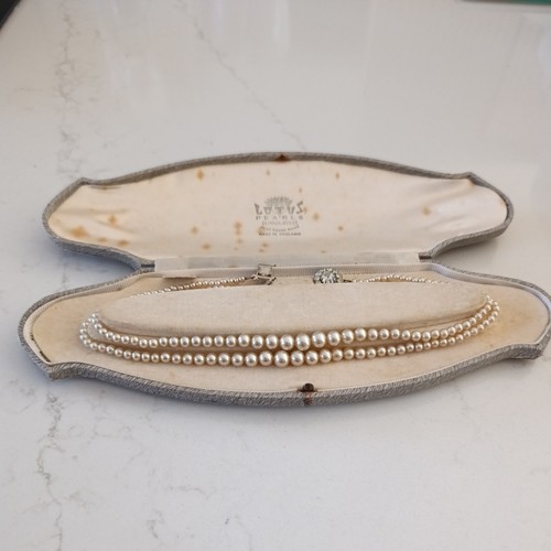 Vintage lotus simulated - vintage, pearls