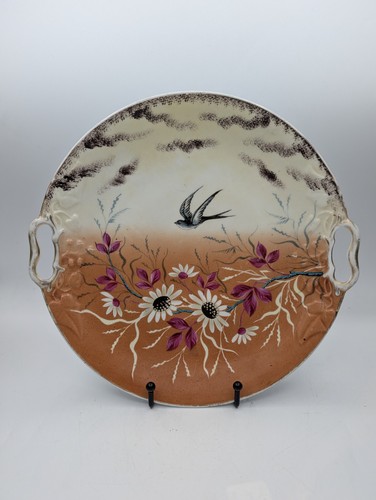 Antique porcelain handled cake - handled,