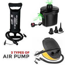 Electric Air Pump Hand Foot Pump Blow Ups Inflatables Airbed Mattress Ball Pump
