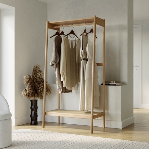 Solid wood open wardrobe with - wood,