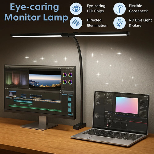 Led double head computer table - double,