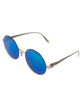 Mykita Bernhard Willhelm Janis Sunglasses Round Full Frames Blue Mirrored Lenses