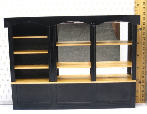 Black natural wood 10 shelf - black,