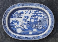 Beautiful Antique Large Wedgwood Willow Pattern Meat Platter 1898+