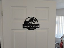 Personalised Kids Name Dinosaur Room Door Sign Dinosaur Art