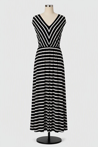 Black white striped - black,