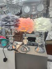 54cm Bedside Night Light Feather Table Lamp Shades Living Room Bedroom Home Deco