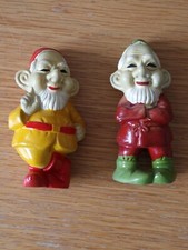 Two Vintage Miniature Gnomes, 10cms  Tall