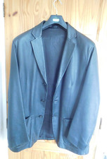 MARKS AND SPENCER MENS BLACK LEATHER SINGLE BREASTED JACKET  MEDIUM  38-40"  NEW