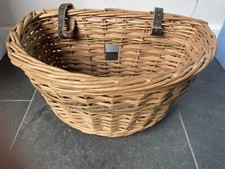 Basket Strap-on Front Handlebar Bike Riding Storage Lady Shopping Wicker