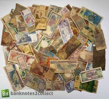 BANKNOTE GRAVEYARD: 100 Mixed Currency Damaged Banknotes.