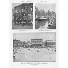 The Australian Cricket Team in London - Antique Print 1899