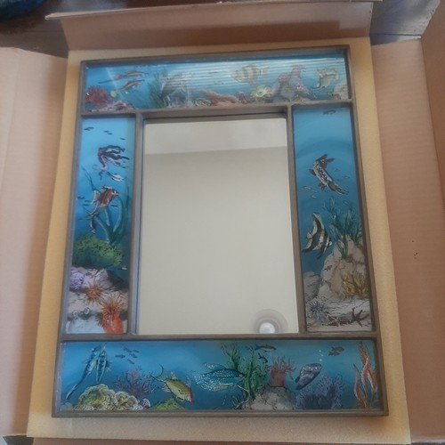 Reverse painting glass - reverse, vtg