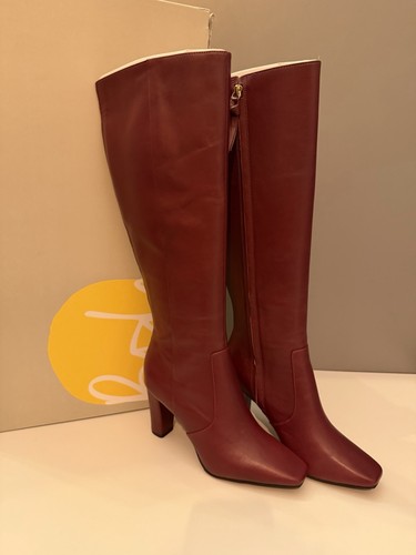 Boden burgundy leather - leather, knee