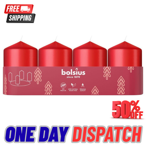 Bolsius red pillar - pillar, set