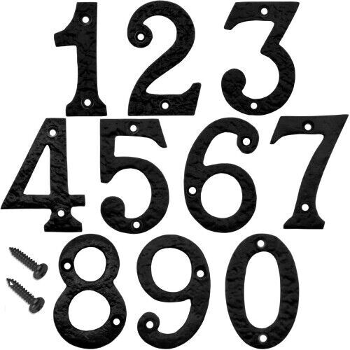 Chrome house door numbers 75mm - house,