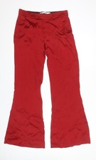Zara Women Red Flared Trousers