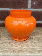 Empoli Boho Tango Orange Glass Vase Mid Century Medium 14 x 15 cm
