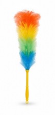 Static Rainbow Feather Duster 56cm Plastic Handle Home Cleaning Brush Tool UK