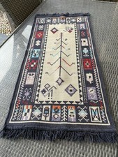 Vintage Aztec Style Woven Cotton Kilim Rug
