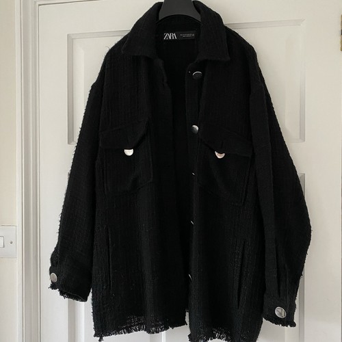 Zara black tweed overshirt - zara,