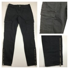 J BRAND Womens sz 26 Chrome HOULIHAN Distressed Zip Ankle Cargo Pocket Jeans