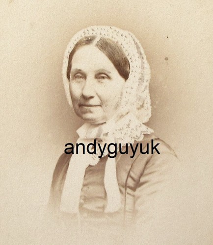 Cdv lady long - ribbon, bonnet