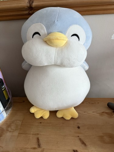 Baby blue plush penguin teddy - blue,