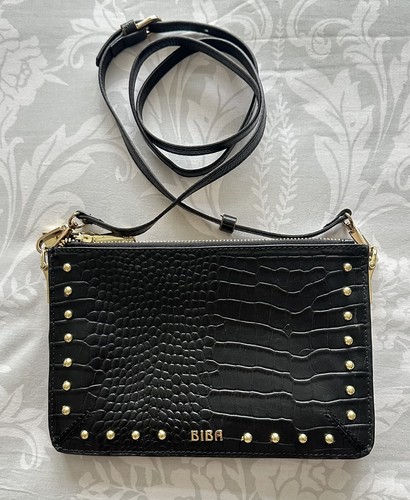 Biba black leather studded - biba,