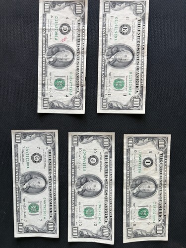 Lot old usa 100 dollar - of,