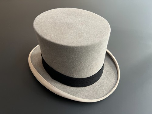 Vintage grey top hat lincoln - hat,