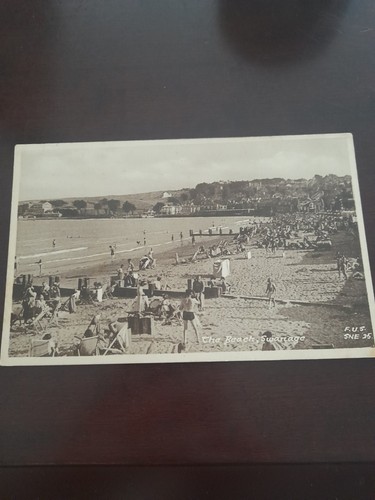 Old postcard the beach - old,