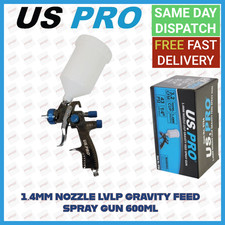 US PRO 1.4MM Nozzle LVLP Gravity Feed Spray Gun 600ML 8784