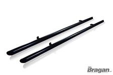 To Fit 2007 - 2016 Citroen Jumpy LWB Van Black Steel Side Bars Tubes Steps